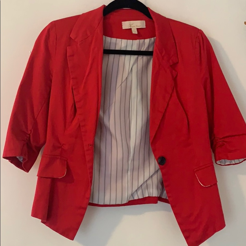 Red and stripped blazer